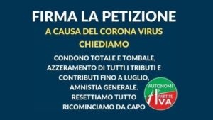 Autonomi e Partite IVA: su Change.org una petizione per chiedere condono e azzeramento tasse e contributi per l'emergenza Coronavirus